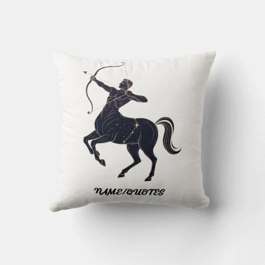 Sagittarius Constellation Line Art – Cosmic Zodiac クッション (裏面)