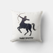 Sagittarius Constellation Line Art – Cosmic Zodiac クッション (正面)