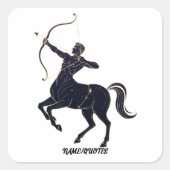 Sagittarius Constellation Line Art – Cosmic Zodiac スクエアシール (正面)