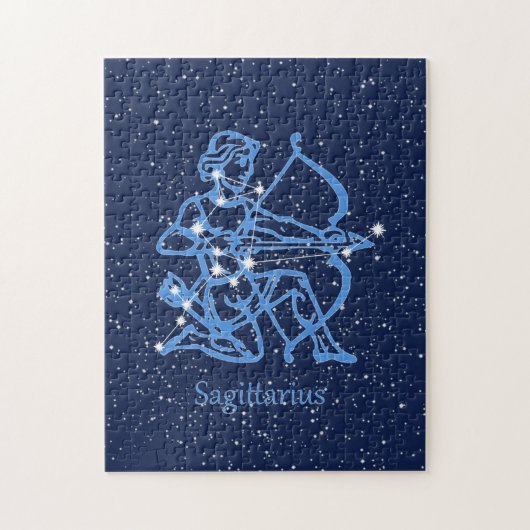 Sagittarius Constellation & Zodiac Sign with Stars ジグソーパズル (縦)