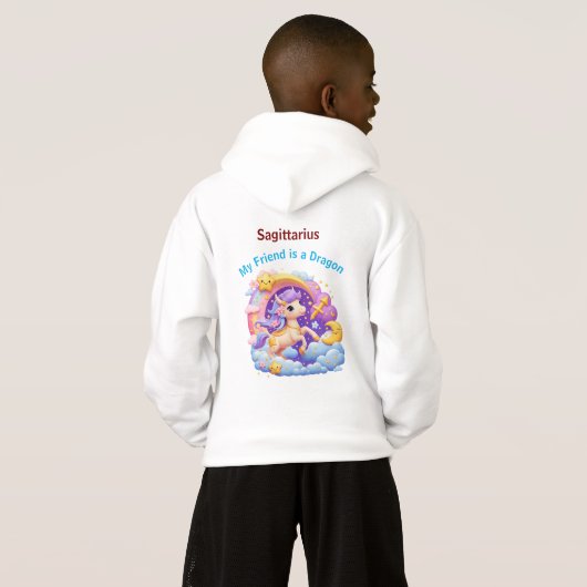Sagittarius Dragon Friend Zodiac Kids Hoodie Pullo (裏面フル)