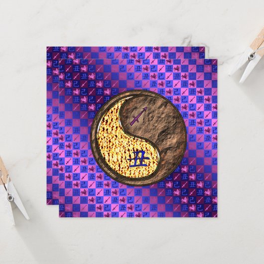 Sagittarius & Earth Ox カード (正面/裏面インサイチュ)