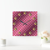 Sagittarius & Earth Tiger スクエア壁時計 (ホーム)