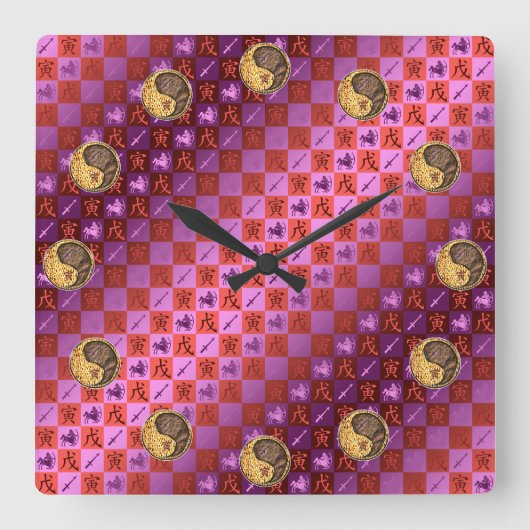 Sagittarius & Earth Tiger スクエア壁時計 (正面)