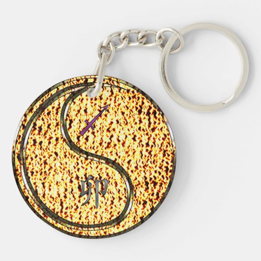 Sagittarius & Fire Rabbit キーホルダー (裏面)