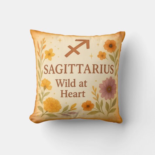 Sagittarius Gift Pillow – Wild at Heart Astrology クッション (正面)