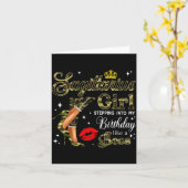 Sagittarius Girl Camouflage Black Woman Camo Heels カード (黄色い花)