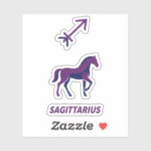Sagittarius Purple Geometric Stallion シール (シート)