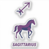 Sagittarius Purple Geometric Stallion シール (正面)