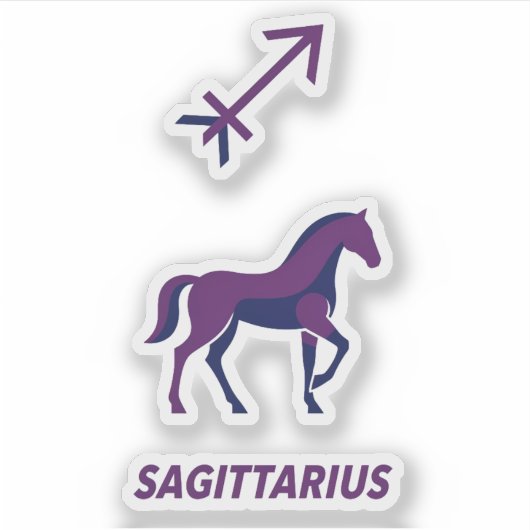 Sagittarius Purple Geometric Stallion シール (正面)