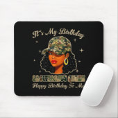 Sagittarius Queen Black Woman With Cap Camo Afro G マウスパッド (マウス)