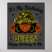 Sagittarius Queen Black Woman With Cap Camo It's M ポスター (正面)