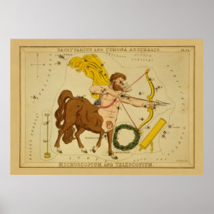 Sagittarius - Vintage Sign of the Zodiac Image ポスター