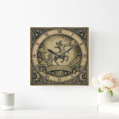 Sagittarius Vintage Zodiac Wall Clock スクエア壁時計 (ホーム)