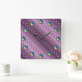 Sagittarius & Water Rabbit スクエア壁時計 (ホーム)