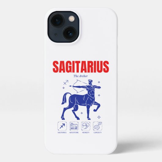 Sagittarius Zodiac Archer Astrology Line Art iPhoneケース (裏面)