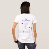 Sagittarius Zodiac Archer Astrology Line Art Tシャツ (裏面フル)