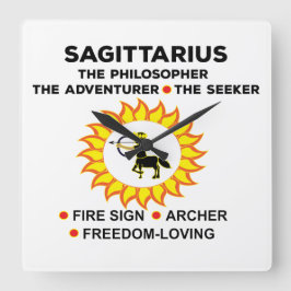 Sagittarius Zodiac Archer Birthday スクエア壁時計