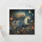 Sagittarius Zodiac Astrology Celestial Birthday カード (正面/裏面インサイチュ)