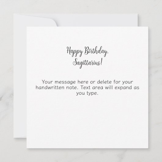 Sagittarius Zodiac Astrology Celestial Birthday カード (裏面)