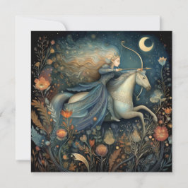 Sagittarius Zodiac Astrology Celestial Birthday カード