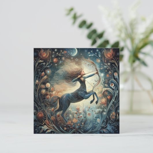 Sagittarius Zodiac Astrology Mystical Birthday カード (スタンド正面)