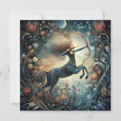 Sagittarius Zodiac Astrology Mystical Birthday カード (正面)