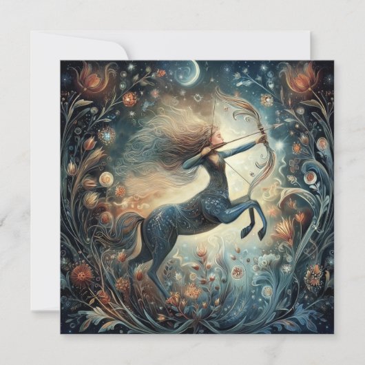 Sagittarius Zodiac Astrology Mystical Birthday カード (正面)