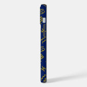 Sagittarius Zodiac+Astrology Symbols Ptn Gld+Blues iPhoneケース (左側面)