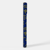 Sagittarius Zodiac+Astrology Symbols Ptn Gld+Blues iPhoneケース (右側面)