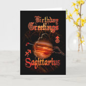 Sagittarius Zodiac Birthday Greetings by Valxart カード (黄色い花)