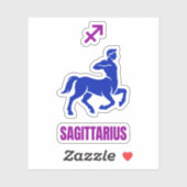 Sagittarius Zodiac Blue Silhouette Centaur シール (シート)