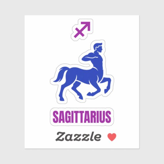 Sagittarius Zodiac Blue Silhouette Centaur シール (シート)