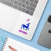 Sagittarius Zodiac Blue Silhouette Centaur シール (ノートパソコンとiPhone)
