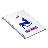 Sagittarius Zodiac Blue Silhouette Centaur ノートブック (右側)