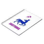 Sagittarius Zodiac Blue Silhouette Centaur ノートブック (左側)