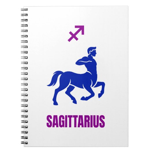 Sagittarius Zodiac Blue Silhouette Centaur ノートブック (正面)