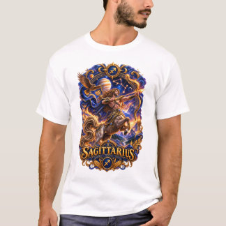 Sagittarius Zodiac Celestial Archer – ラグジュアリーアストロ Tシャツ