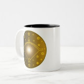 Sagittarius Zodiac Emblem Minimal Celestial Symbol ツートーンマグカップ (正面左)