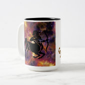 Sagittarius Zodiac Galaxy Archer – Astrology Horos ツートーンマグカップ (正面左)