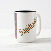 Sagittarius Zodiac Galaxy Archer – Astrology Horos ツートーンマグカップ (正面右)