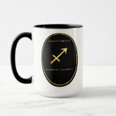 Sagittarius Zodiac Gold Oval Emblem Mug | Luxury A マグカップ (左)