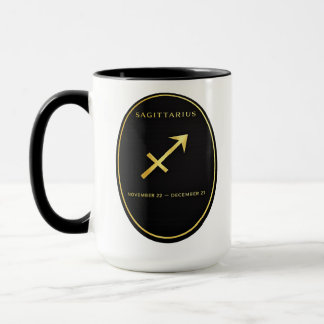 Sagittarius Zodiac Gold Oval Emblem Mug | Luxury A マグカップ
