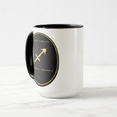 Sagittarius Zodiac Gold Oval Emblem Mug | Luxury A マグカップ (正面左)