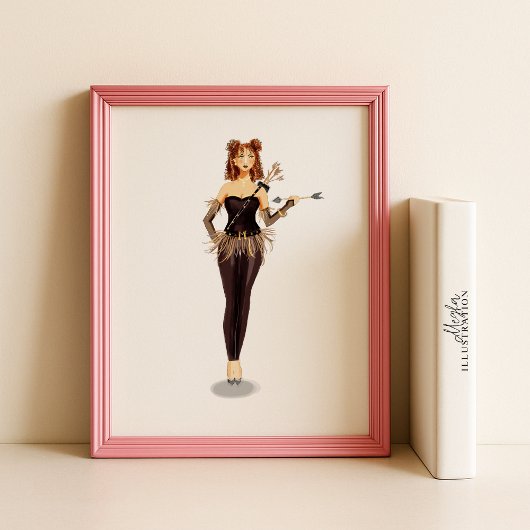 Sagittarius Zodiac Illustration – Hand Drawn ポスター