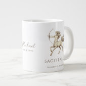 Sagittarius Zodiac Personalized Name & Birth Date ジャンボコーヒーマグカップ (正面右)