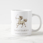 Sagittarius Zodiac Personalized Name & Birth Date ジャンボコーヒーマグカップ (右)