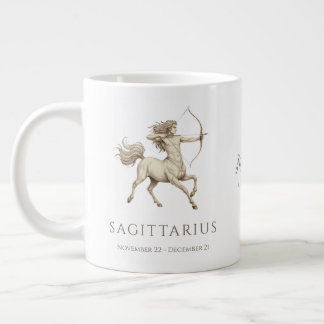 Sagittarius Zodiac Personalized Name & Birth Date ジャンボコーヒーマグカップ