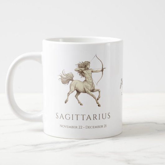 Sagittarius Zodiac Personalized Name & Birth Date ジャンボコーヒーマグカップ (左)