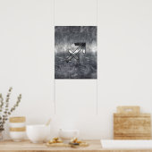 Sagittarius Zodiac Sign Distressed Steel ポスター (キッチン)